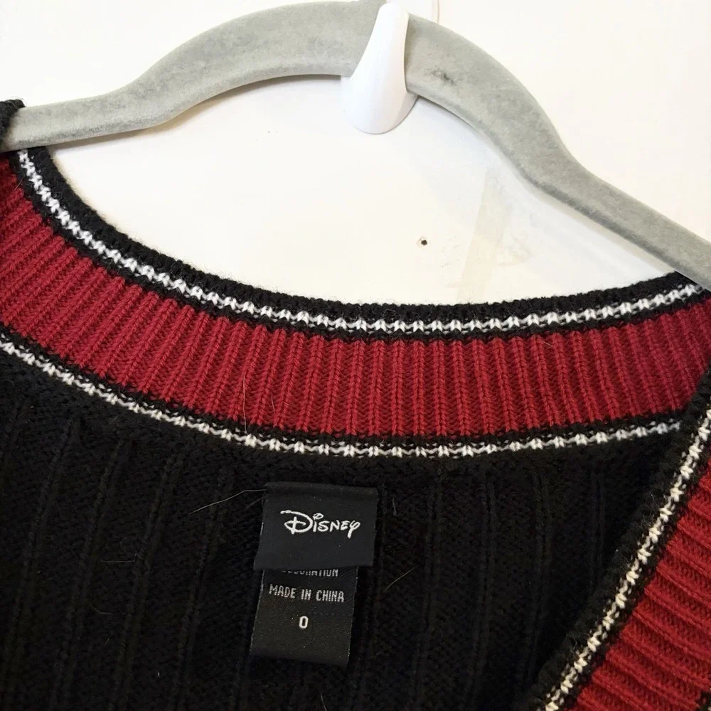 Torrid Disney Knit Sweater V-neck Mickey Mouse Logo Flag Varsity Campus 0X